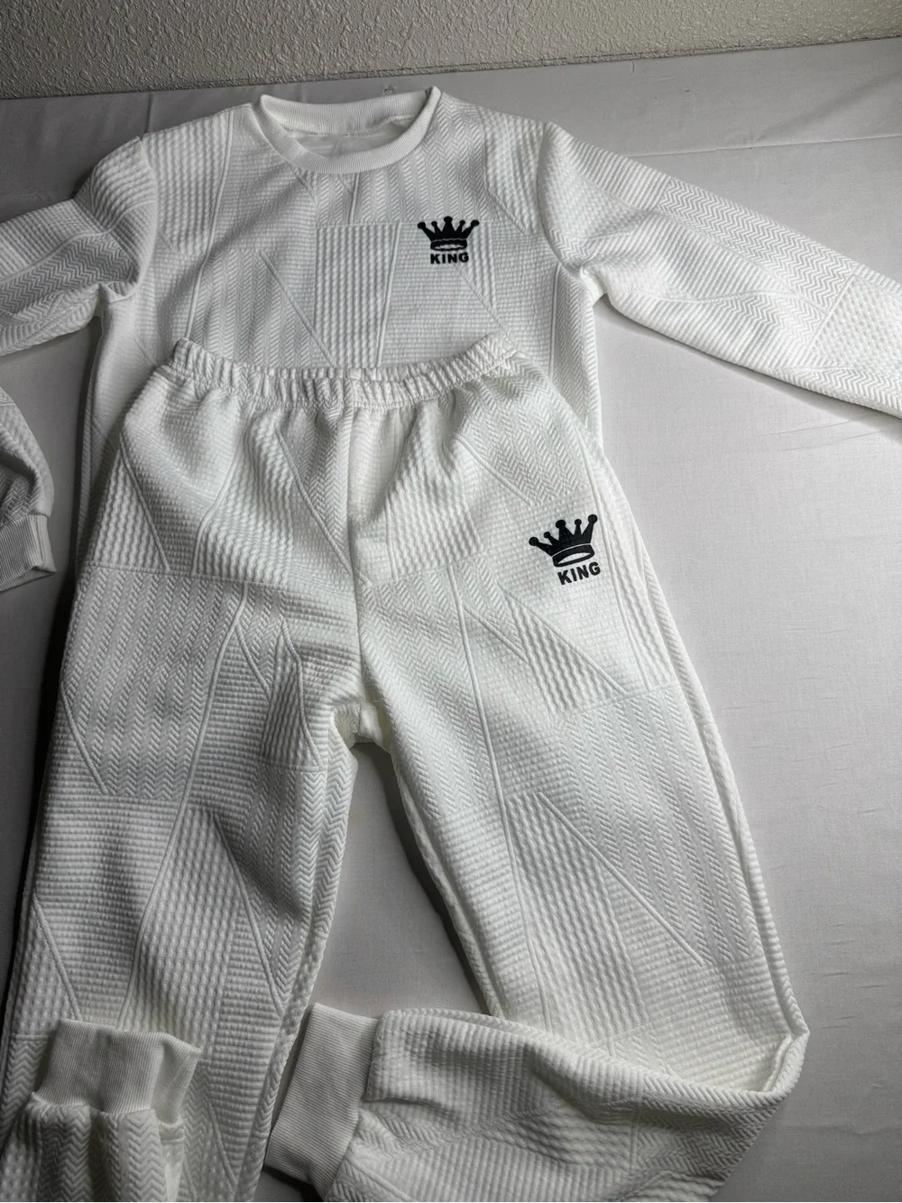 Kids White 'King' One-Piece Set